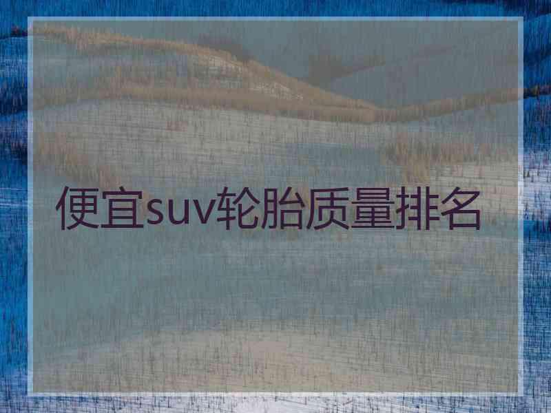 便宜suv轮胎质量排名