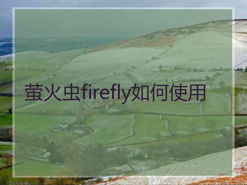 萤火虫firefly如何使用