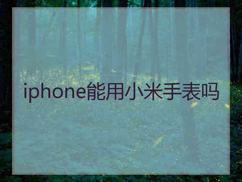 iphone能用小米手表吗